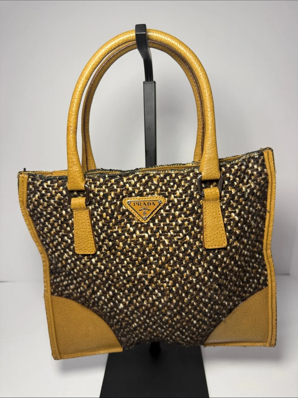 Prada Vintage “Stuoia Tweed” Mini Tote Bag - Picture 3 of 12